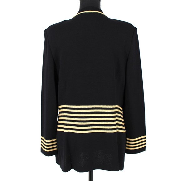 ST. JOHN Collection Black Santana Knit Button Cardigan Jacket Coat size 10 L - Picture 5 of 6